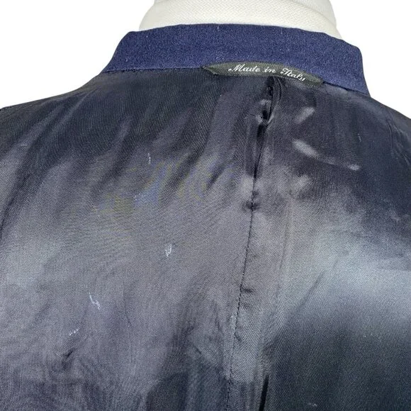 Canali Loro Piana Wool & Cashmere Navy Blazer 46R 46L Crest Buttons Sport Coat